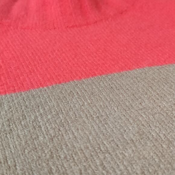 J. Crew Women's Colorblock Mockneck Sweater Orange Tan wool alpaca blend Medium - Picture 7 of 8